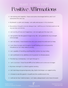 Positive affirmation for anxiety PDF (purple version)